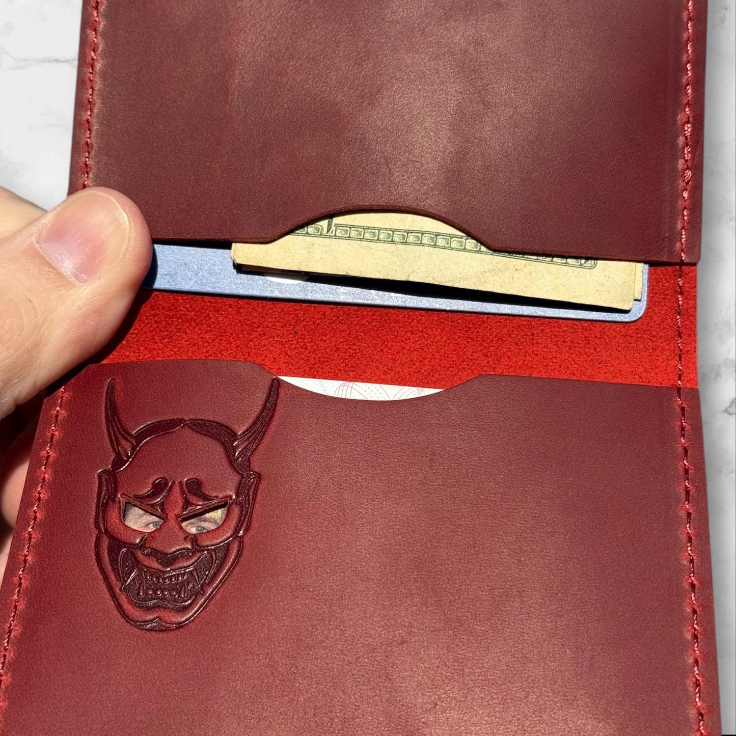 Hannya ID Wallet - Genuine Leather Wallet With Mask