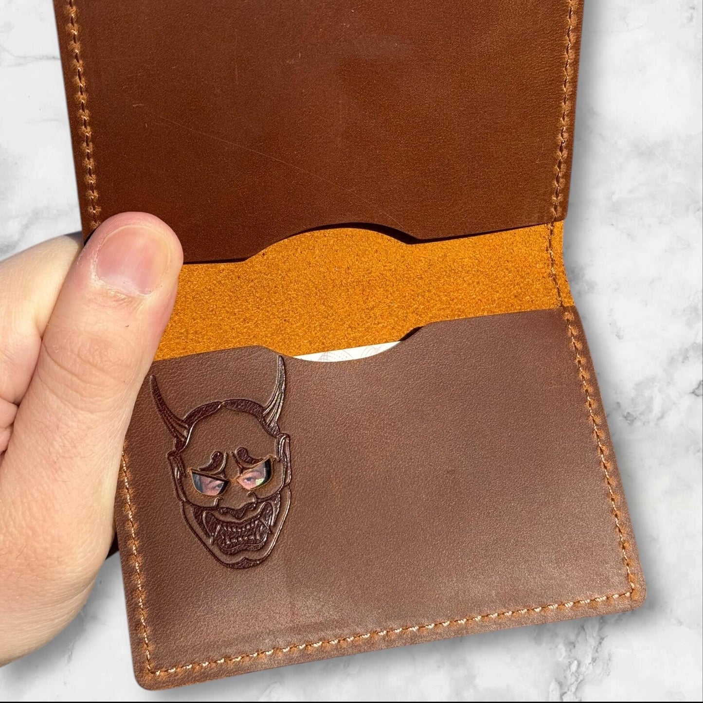 Hannya ID Wallet - Genuine Leather Wallet With Mask