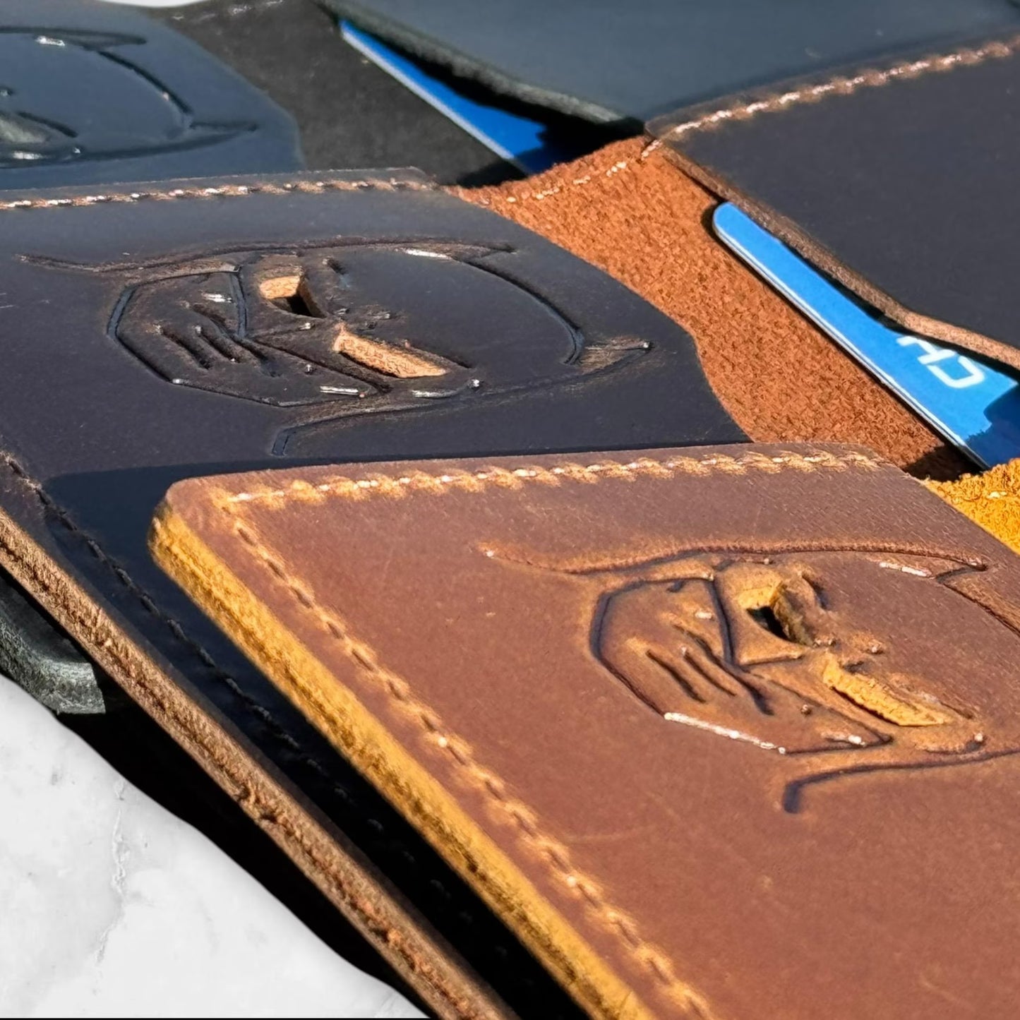 Bat ID Wallet - Genuine Leather Wallet With Minimalist Super Hero Mask
