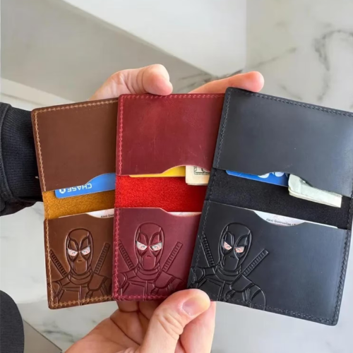 Hero Face Bifold Wallet - Cosplay Comic ID Holder Real Leather
