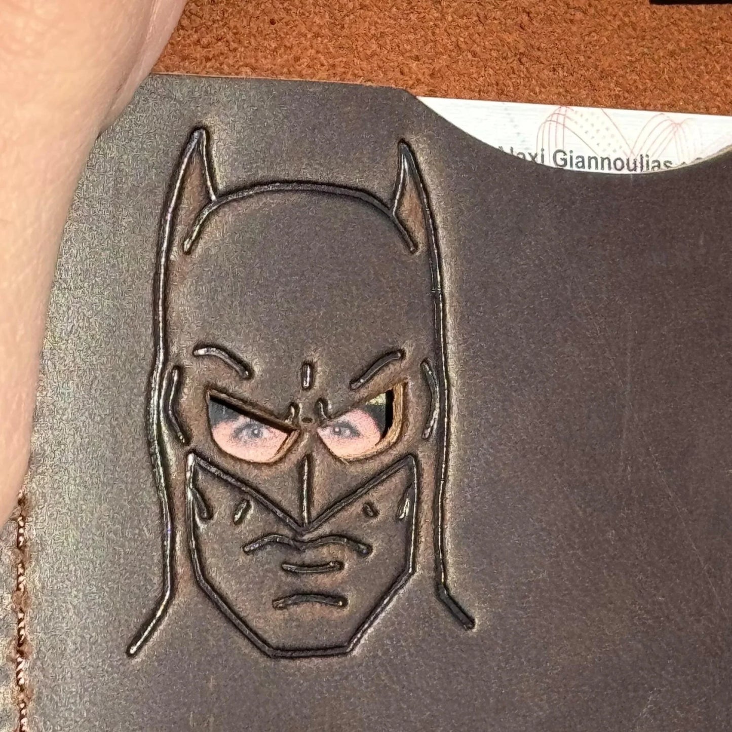 Bat ID Wallet - Genuine Leather Wallet With Minimalist Super Hero Mask