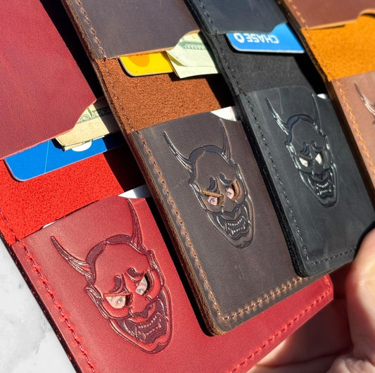 Hannya ID Wallet - Genuine Leather Wallet With Mask