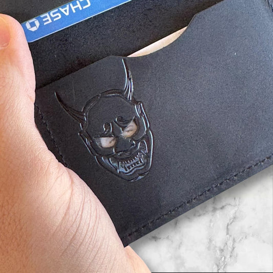 Hannya ID Wallet - Genuine Leather Wallet With Mask